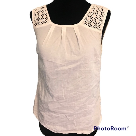 Boden white 100% cotton top lace size 2 - Picture 1 of 7